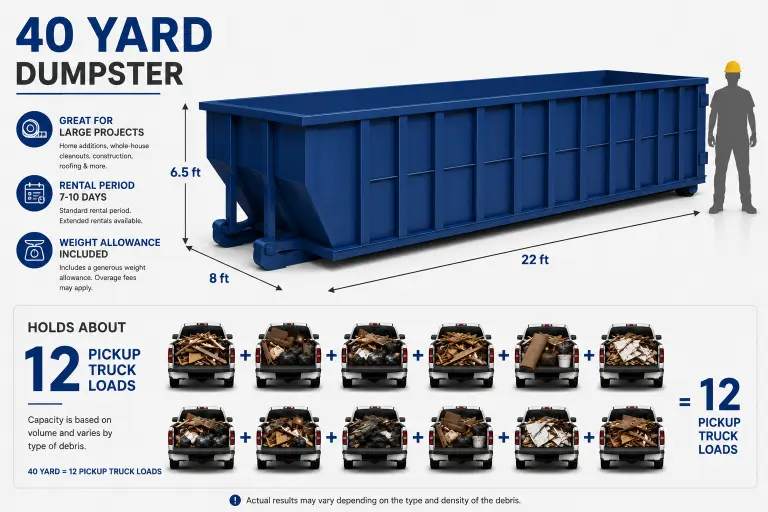 40 yard dumpster rental in Quincy IL