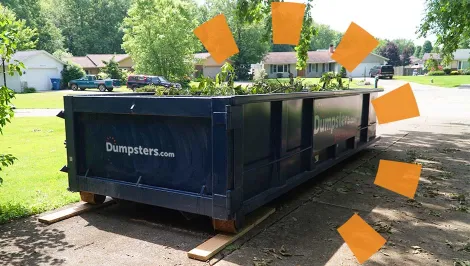 Yard waste dumpster rental for branches and brush in Quincy IL
