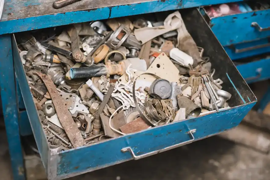 Home renovation cleanout debris including cabinets and drywall in Quincy IL